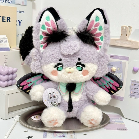 Kiko, an original fantasy creature from Maowan's Fantasy Island, is a cute plush fantasy butterfly fox about 26cm tall, sitting anima-shaped cotton plush doll ML20-05 Kiko, an original fantasy creature from Maowan's Fantasy Island, is a cute plush fantasy butterfly fox about 26cm tall, sitting anima-shaped cotton plush doll ML20-05